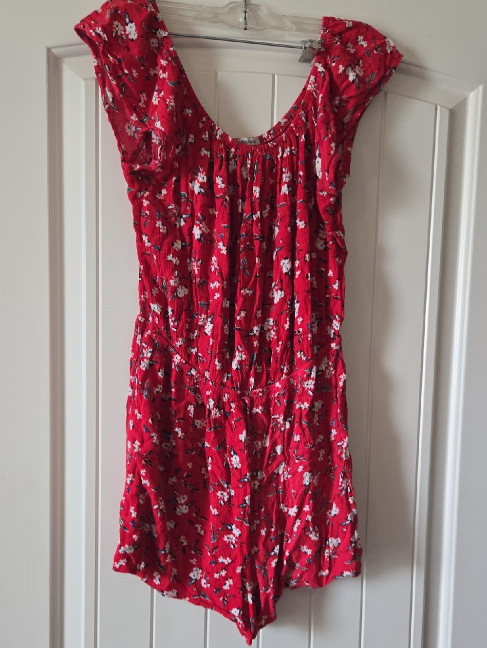Charlotte Russe Red Floral Romper
